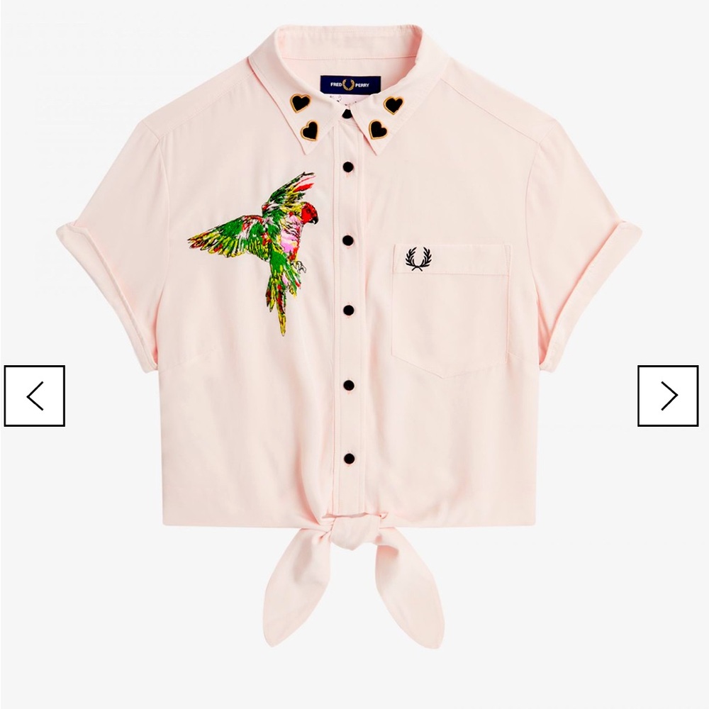 Fred Perry x Amy Winehouse Embroidered Tie-Front Shirt